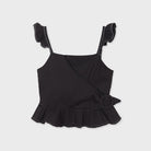 Blusa nera ragazza Mayoral manica ad aletta - ErreGiModaBimbo