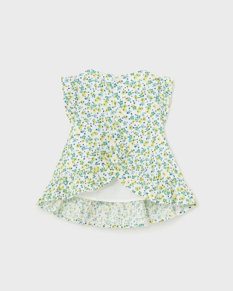 Blusa tessuto strutturata neonata Mayoral verde floreale Mayoral Verde