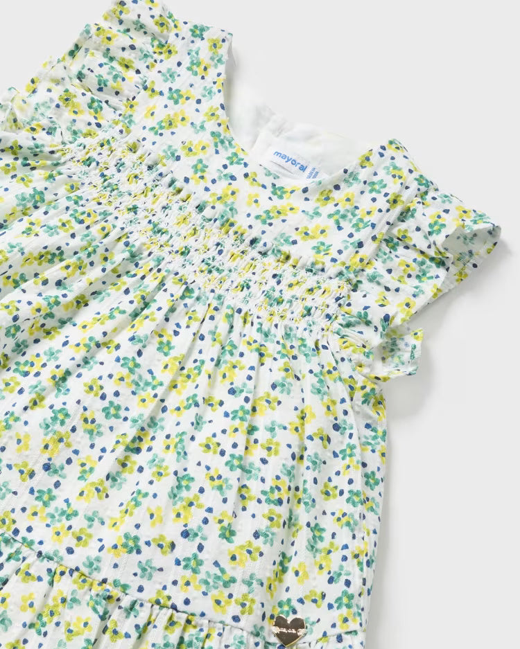 Blusa tessuto strutturata neonata Mayoral verde floreale Mayoral Verde