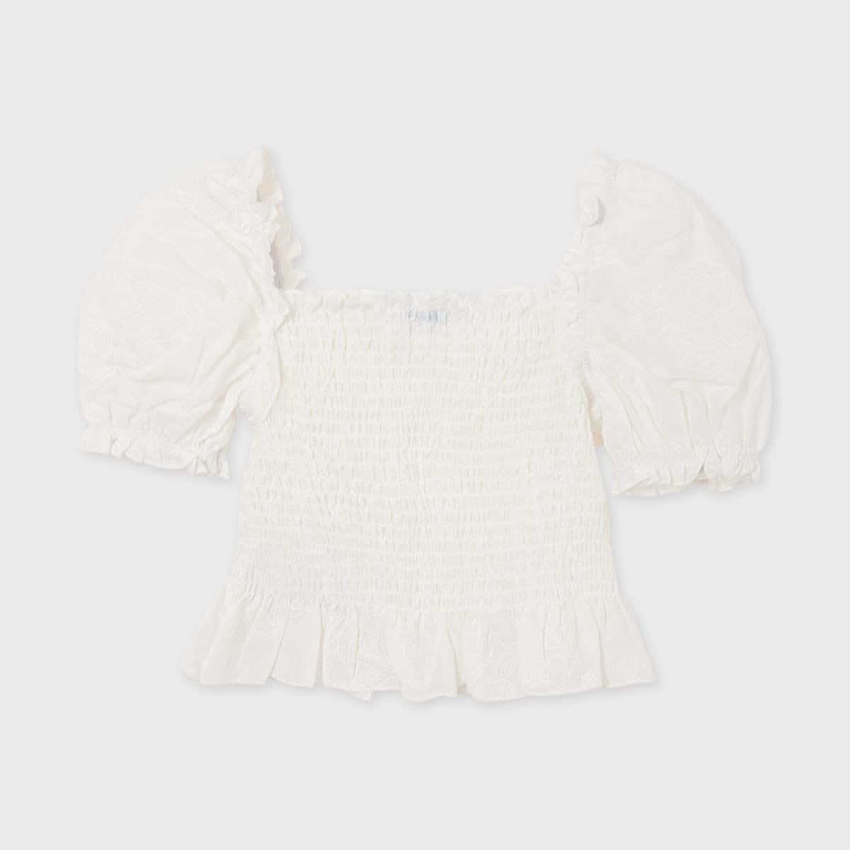 Blusa scollo romi fresco cotone ragazza Mayoral panna Mayoral 8 Anni 128cm