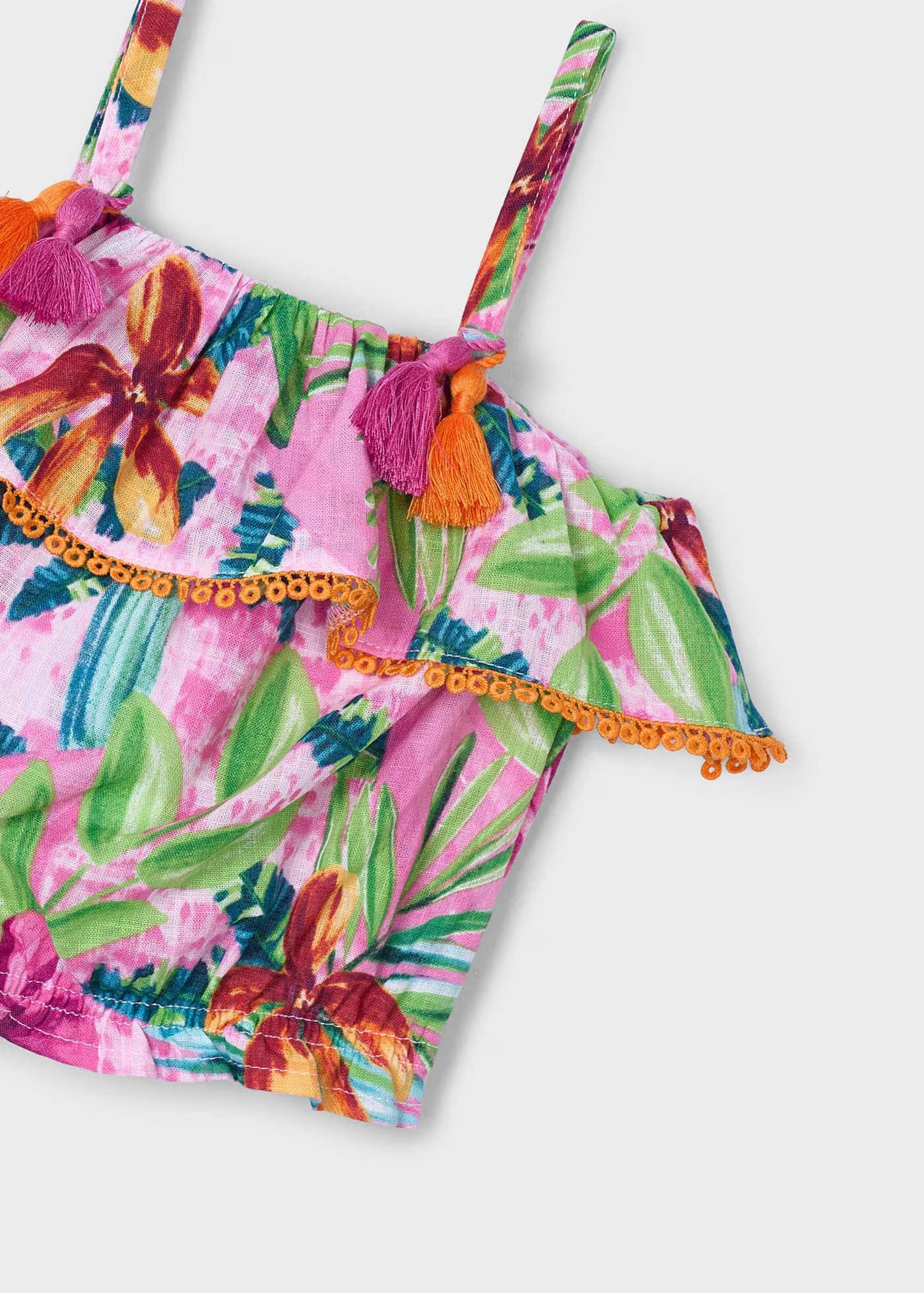 Blusa stampata volant bambina Mayoral fantasia floreale orchidea Mayoral Orchidea