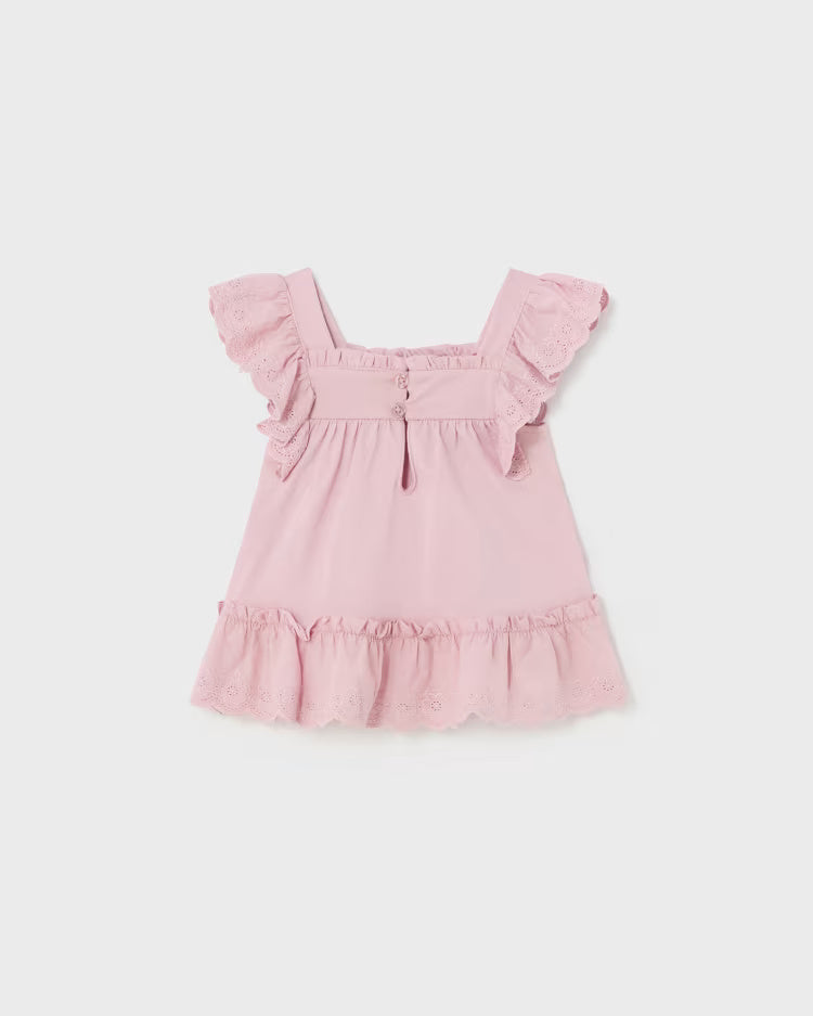 Blusa volant fresco cotone neonata Mayoral rosa dalia Mayoral Dalia