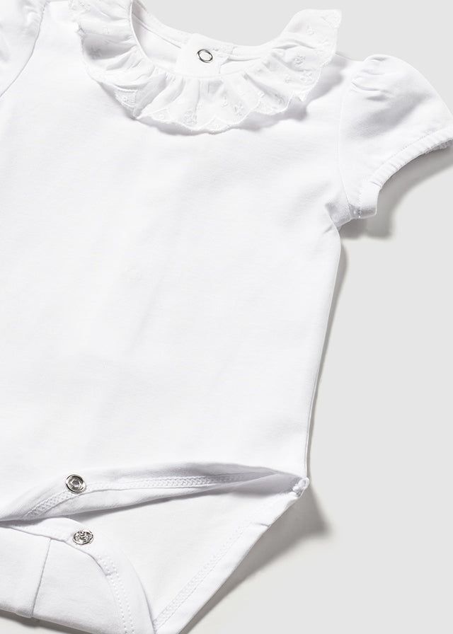 Body neonata Mayoral con colletto volant bianco Mayoral 0-1 Mesi 55cm