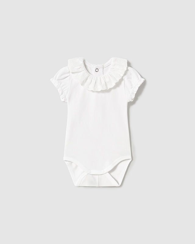Body colletto volant neonata Mayoral Newborn bianco Mayoral Bianco