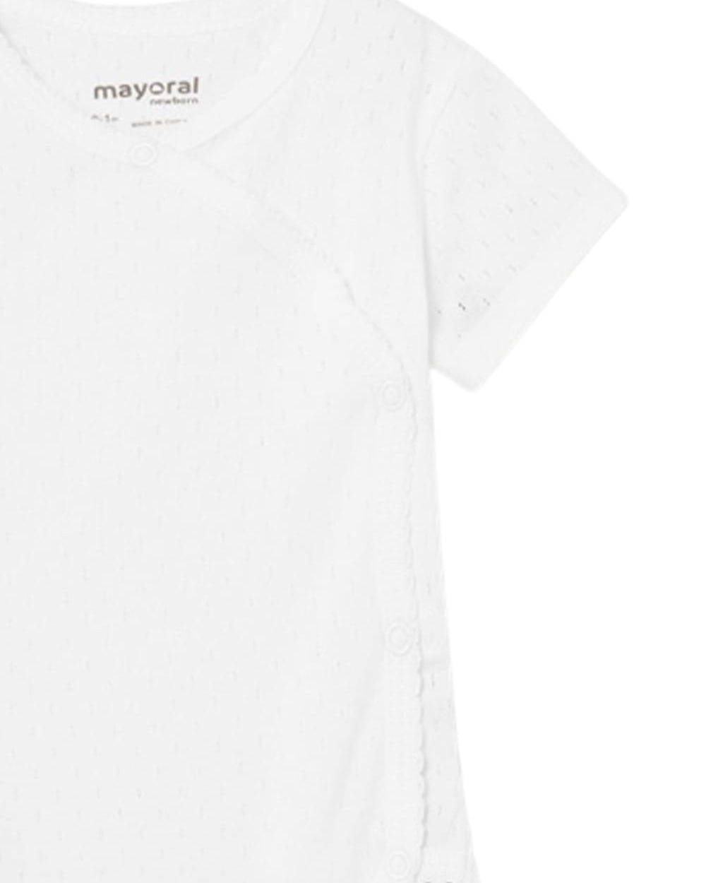 Body Mezza Manica In Cotone Neonata Mayoral ricamato bianco Mayoral Bianco