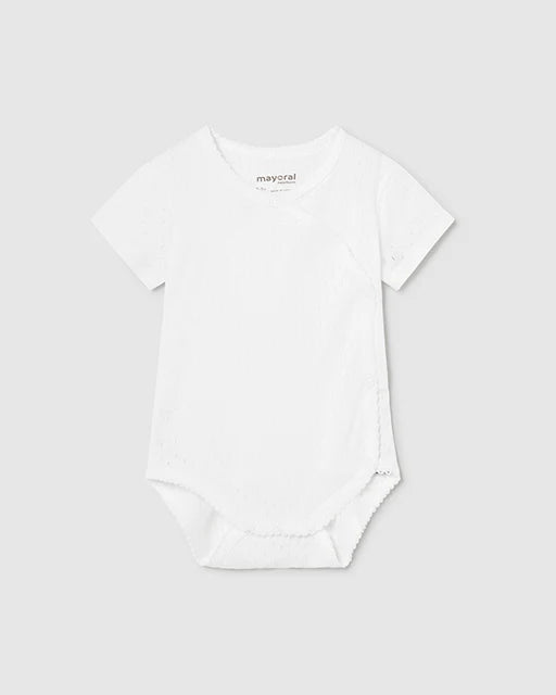 Body Mezza Manica In Cotone Neonata Mayoral ricamato bianco Mayoral Bianco