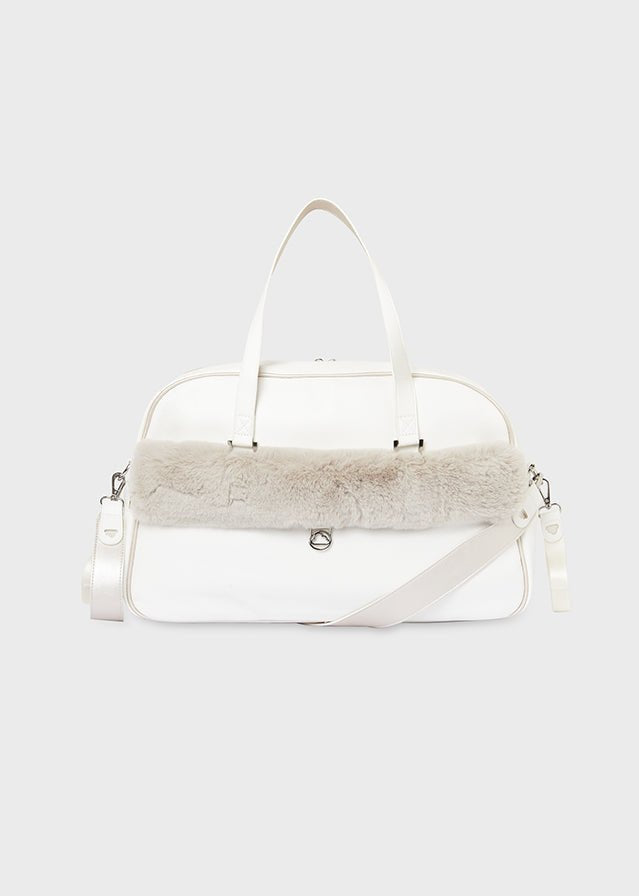 Borsa maternità Mayoral similpelle dettaglio pellicciotto bianca - ErreGiModaBimbo