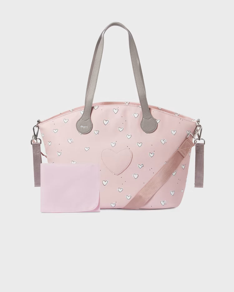 Borsa passeggino con fasciatoio Mayoral rosa fantasia cuori Mayoral Default Title