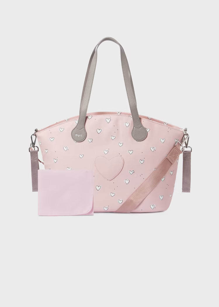 Borsa passeggino con fasciatoio Mayoral rosa fantasia cuori Mayoral Default Title