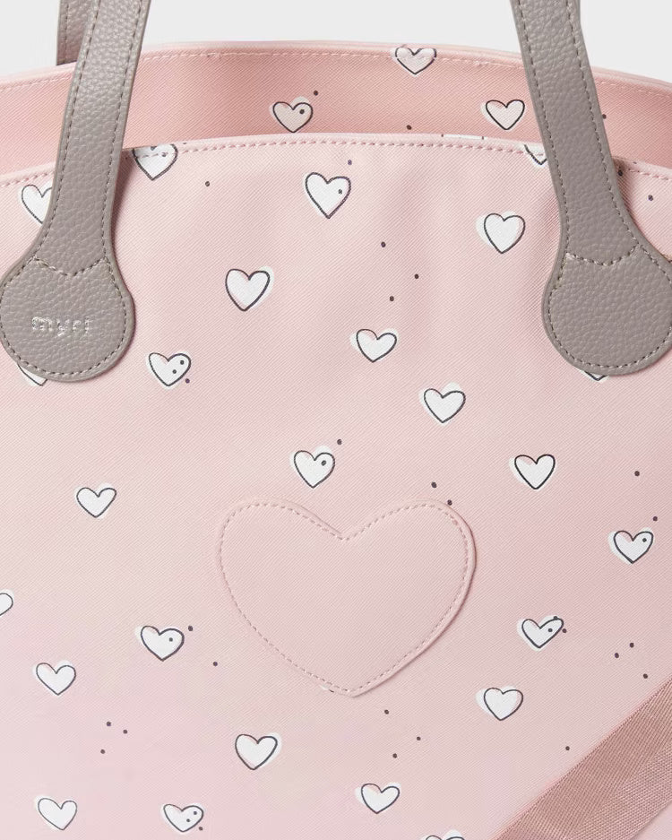 Borsa passeggino con fasciatoio Mayoral rosa fantasia cuori Mayoral Default Title
