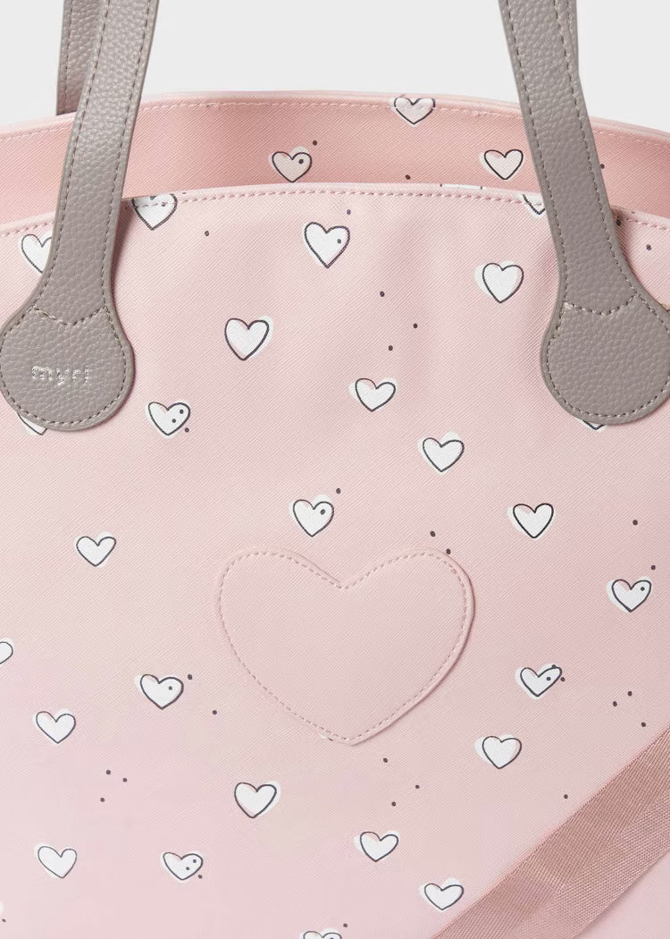 Borsa passeggino con fasciatoio Mayoral rosa fantasia cuori Mayoral Default Title