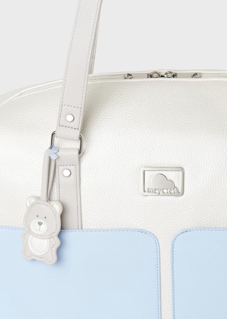 Borsone ecopelle passeggino maternita bebè Mayoral Newborn azzurra - ErreGiModaBimbo