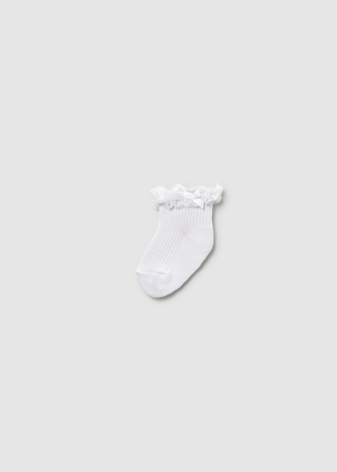 Calzini bianchi cerimonia con orlo in pizzo neonata Mayoral Newborn Mayoral Bianco