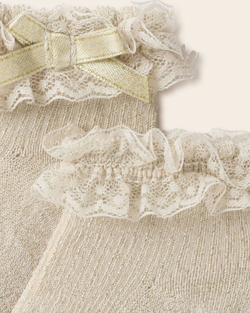 Calzini cerimonia neoanta Mayoral champagne pizzo - ErreGiModaBimbo