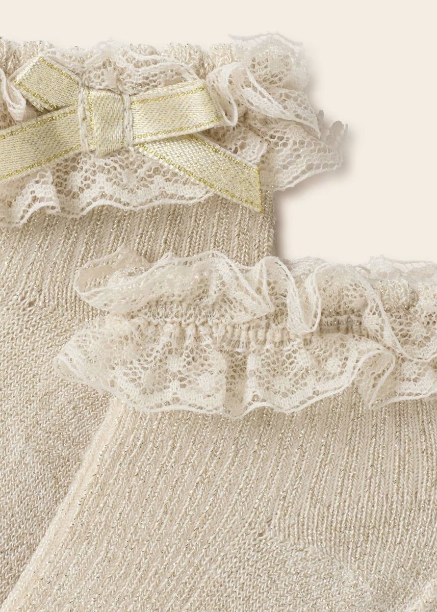 Calzini cerimonia neoanta Mayoral champagne pizzo - ErreGiModaBimbo