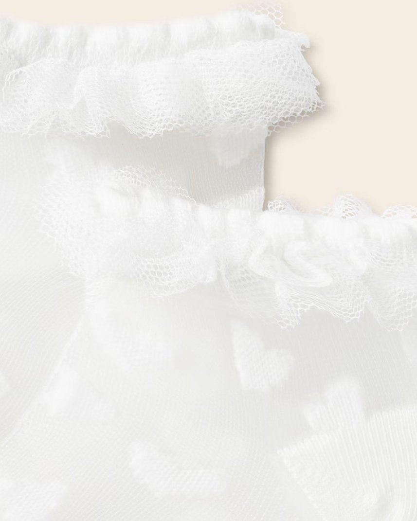 Calzini cerimonia neoanta Mayoral panna pizzo cuori - ErreGiModaBimbo