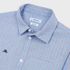 Camicia bambino Mayoral azzurra righe arancio - ErreGiModaBimbo