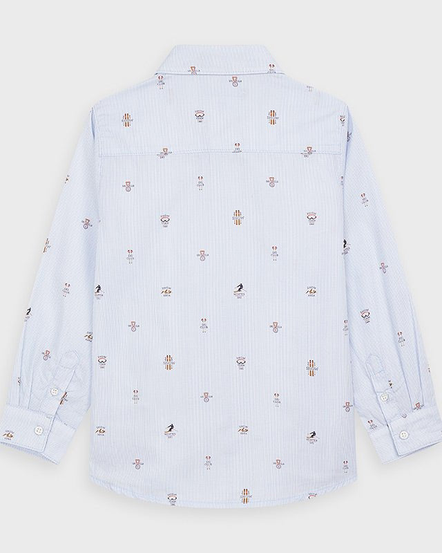 Camicia bambino Mayoral fantasia azzurra fantasie Montagna - ErreGiModaBimbo