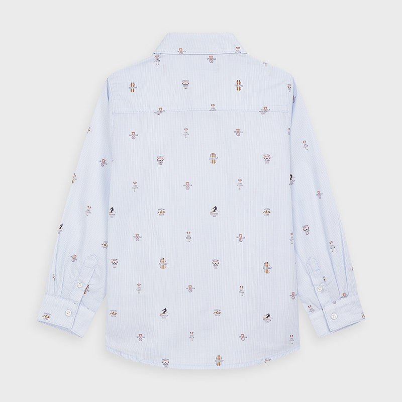 Camicia bambino Mayoral fantasia azzurra fantasie Montagna - ErreGiModaBimbo