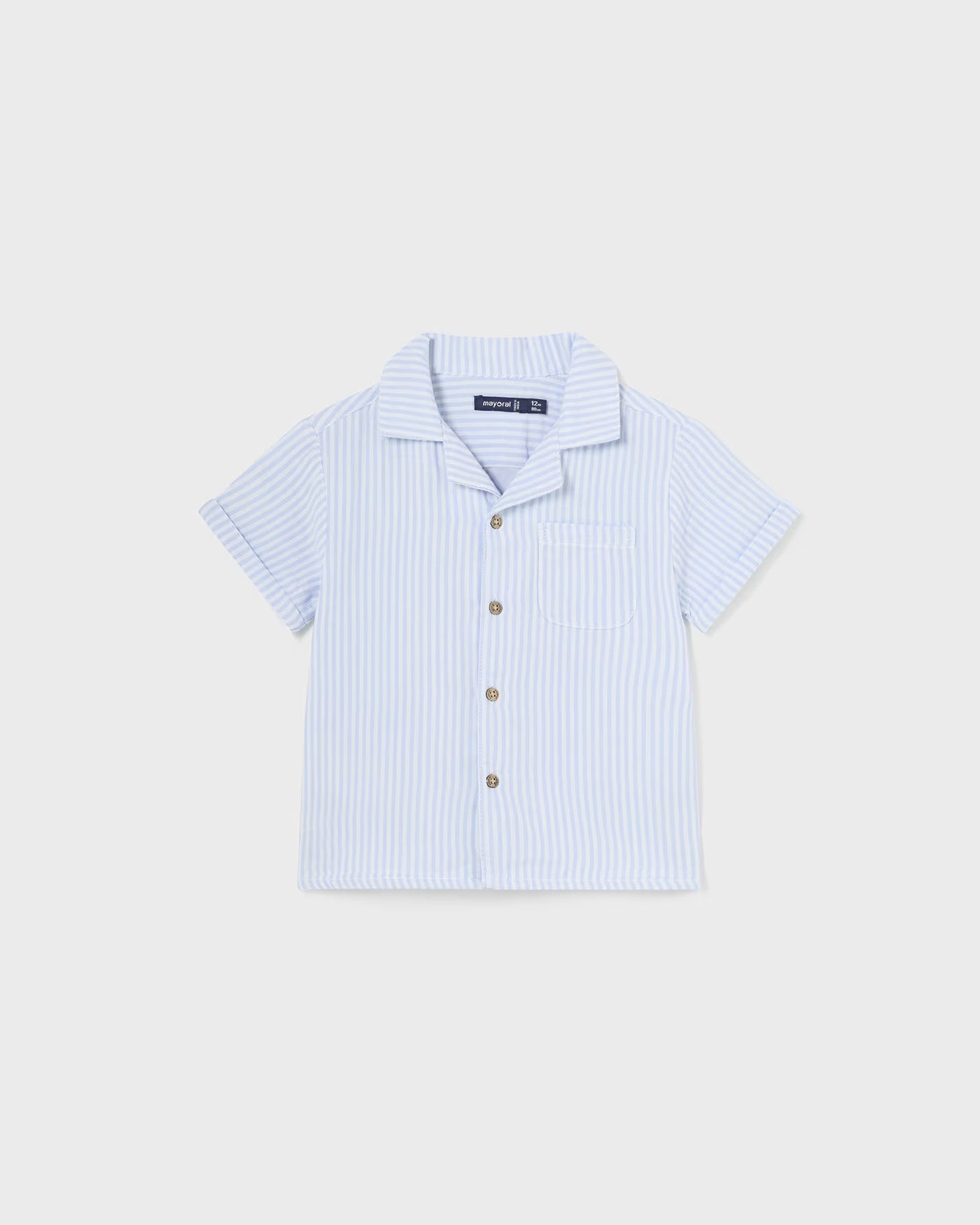 Camicia fresco cotone neonato Mayoral fansia righe azzurra Mayoral Azzurro