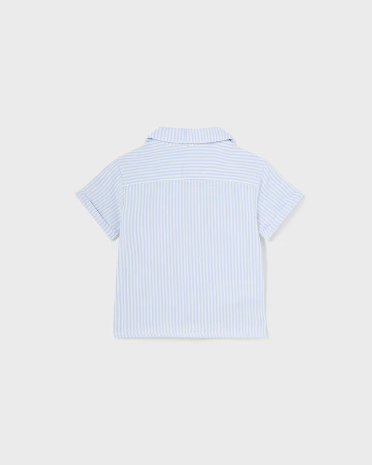 Camicia fresco cotone neonato Mayoral fansia righe azzurra Mayoral Azzurro