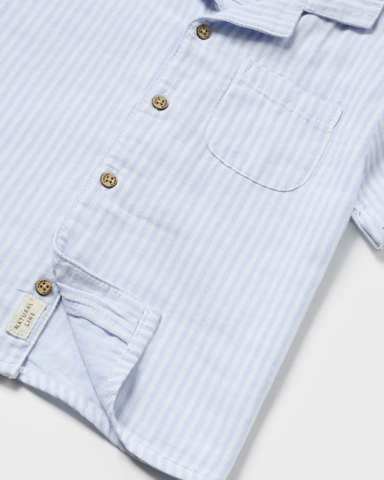 Camicia fresco cotone neonato Mayoral fansia righe azzurra Mayoral Azzurro