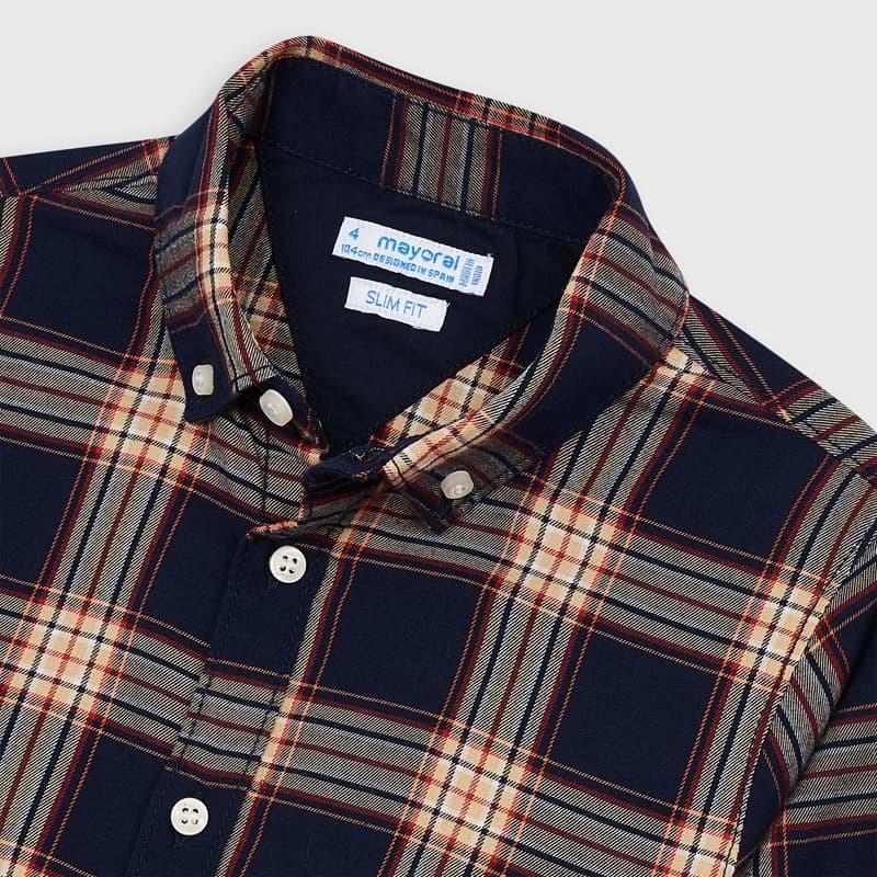 Camicia Casual manica lunga bambino Mayoral quadri blu - ErreGiModaBimbo
