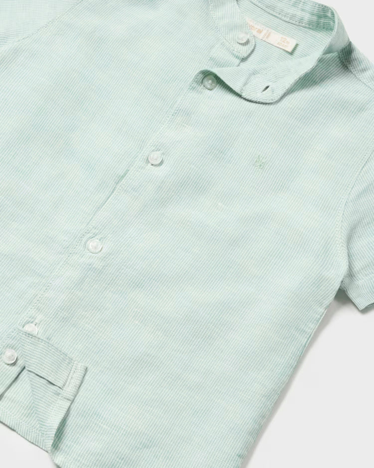 Camicia colletto coreana in lino neonato Mayoral verde Mayoral Verde