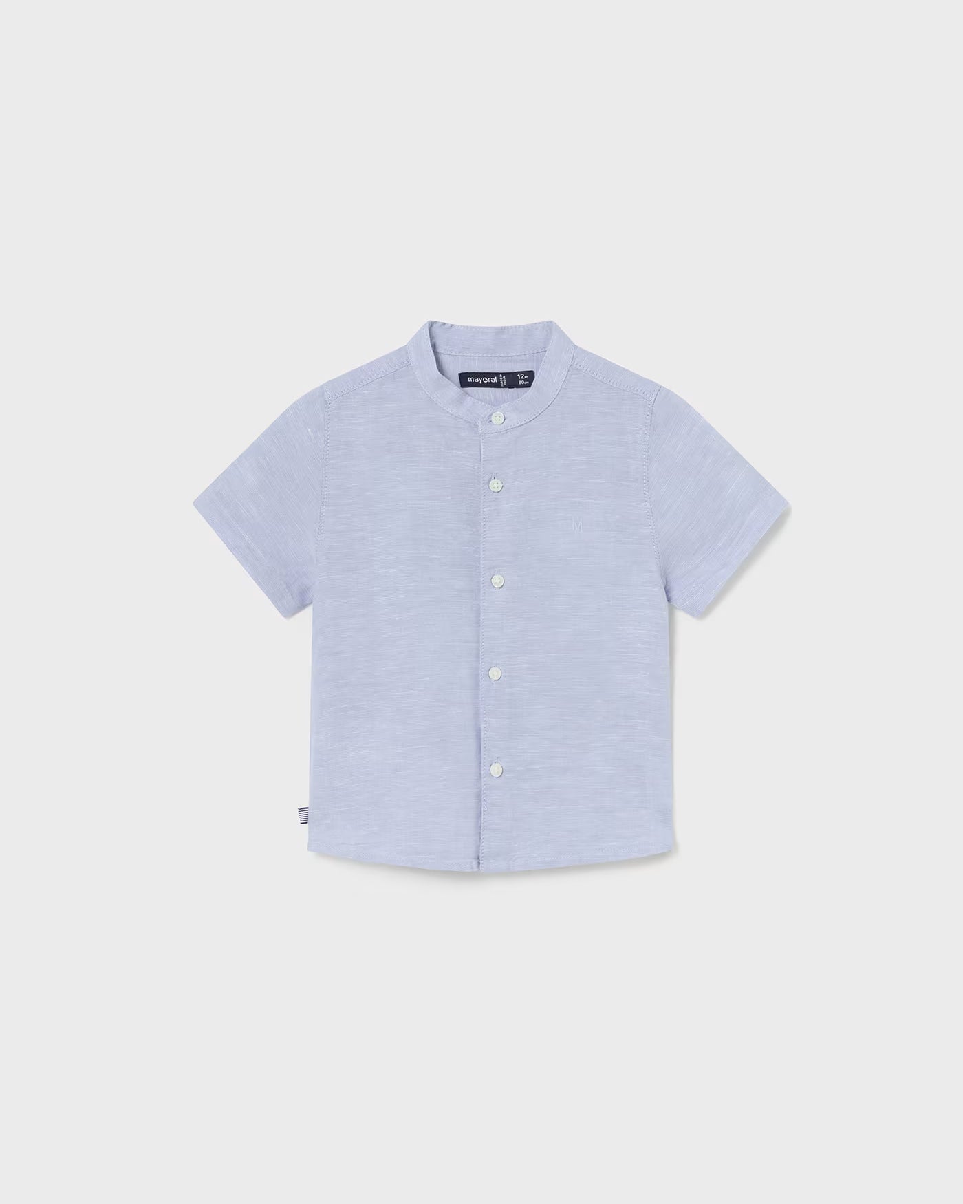 Camicia colletto coreana in lino neonato Mayoral azzurro Mayoral Azzurro