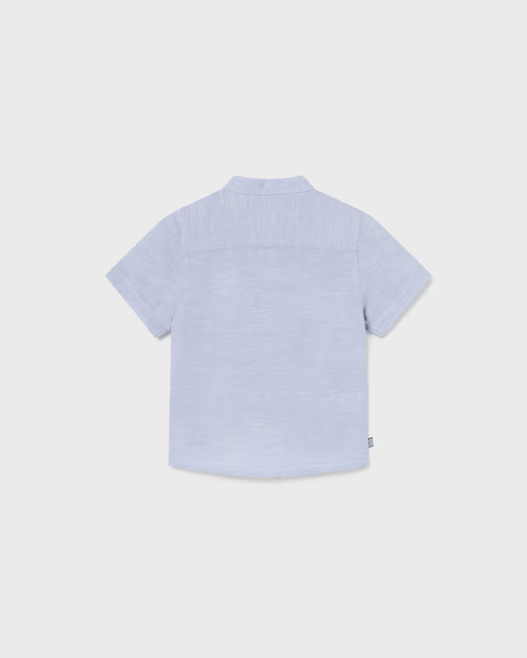 Camicia colletto coreana in lino neonato Mayoral azzurro Mayoral Azzurro