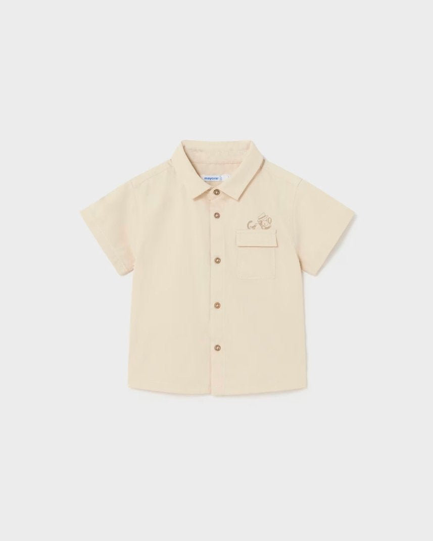 Camicia con taschino neonato Mayoral beige Mayoral Beige