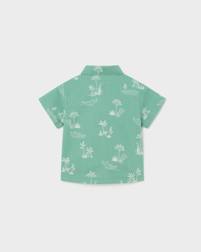 Camicia fresco cotone neonato Mayoral stampa verde Jungle Mayoral Verde