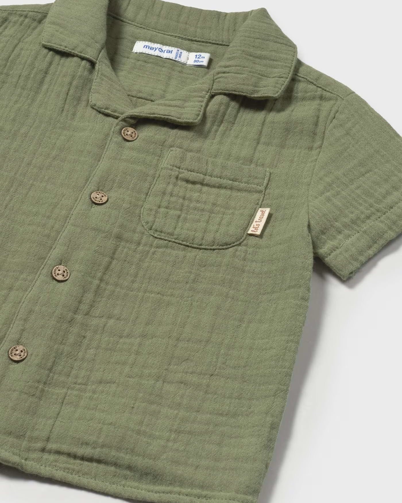 Camicia fresco cotone neonato Mayoral verde salvia Mayoral Verde