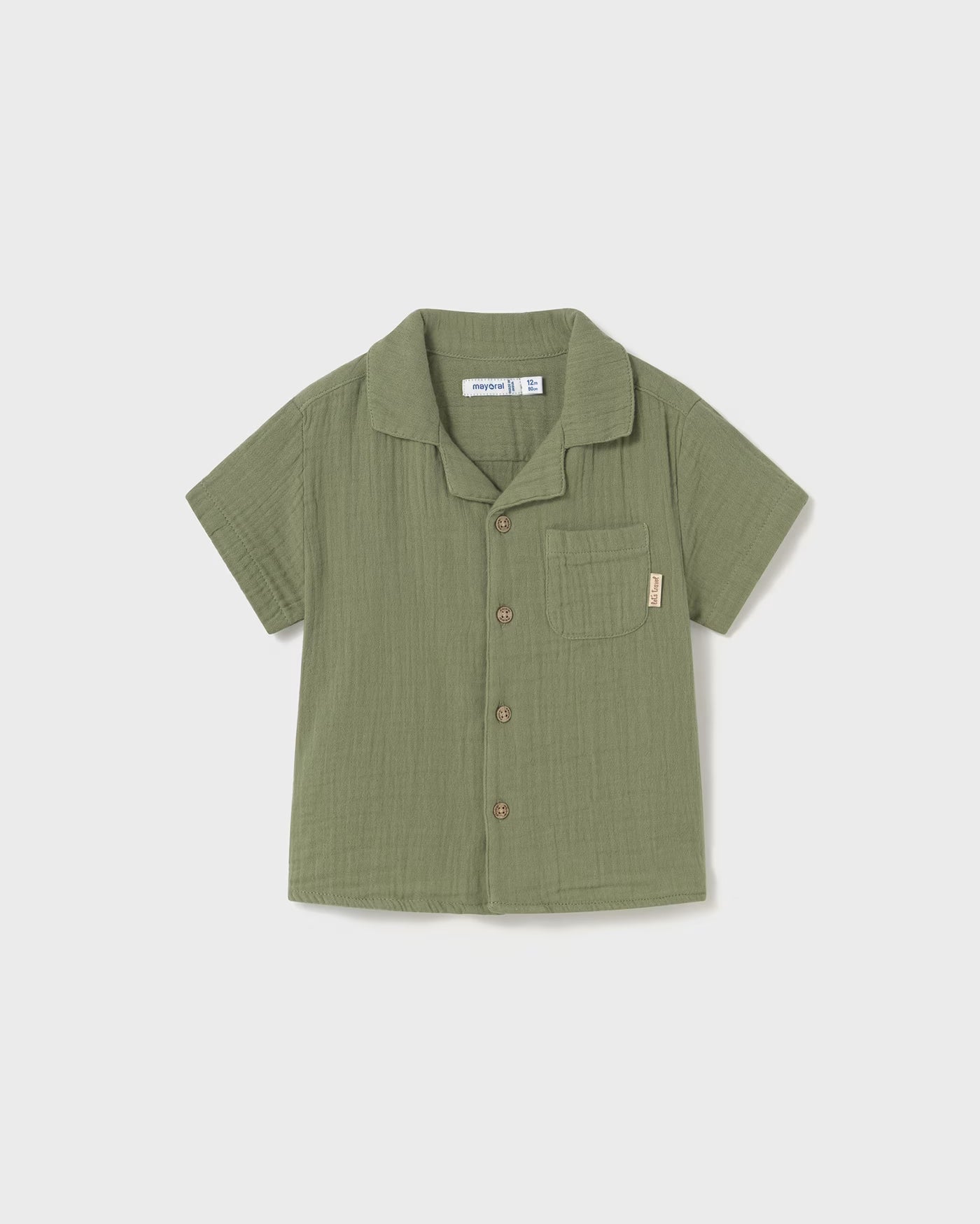 Camicia fresco cotone neonato Mayoral verde salvia Mayoral Verde