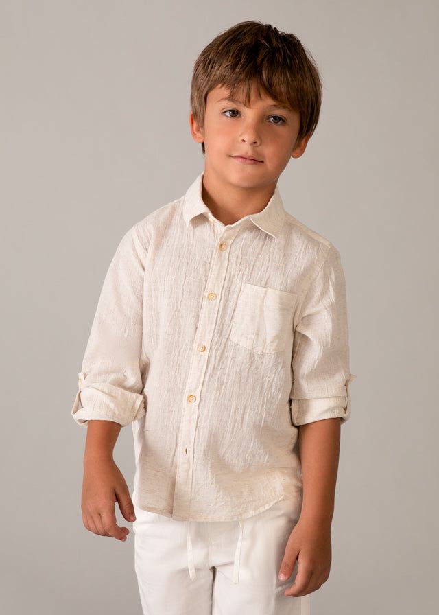 Camicia in lino manica lunga bambino Mayoral Mayoral 2 Anni 92cm
