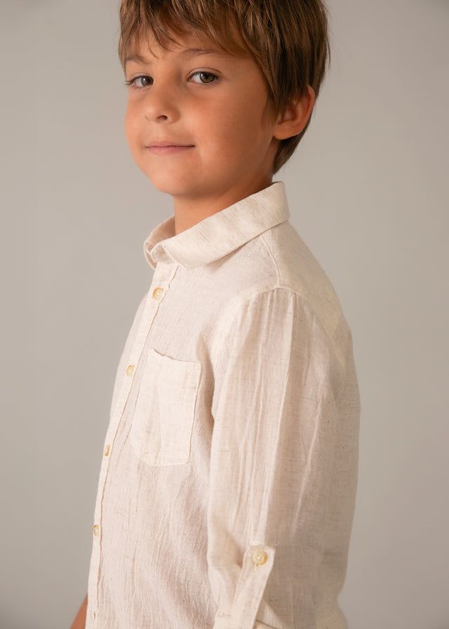 Camicia in lino manica lunga bambino Mayoral Mayoral 2 Anni 92cm