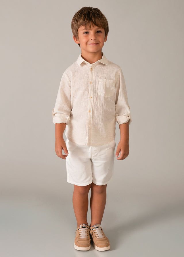 Camicia in lino manica lunga bambino Mayoral Mayoral 2 Anni 92cm