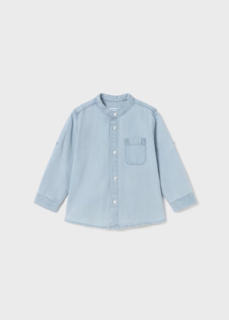 Camicia jeans manica lunga colletto coreana cotone neonato Mayoral - ErreGiModaBimbo