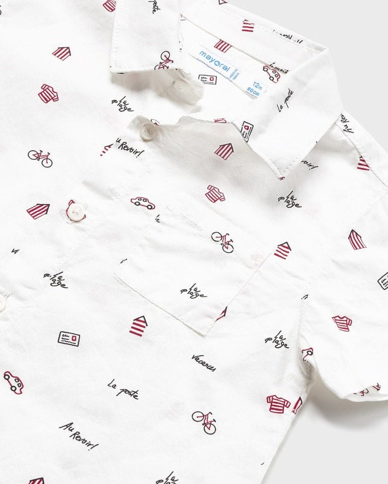 Camicia manica corta neonato Mayoral con stampa - ErreGiModaBimbo