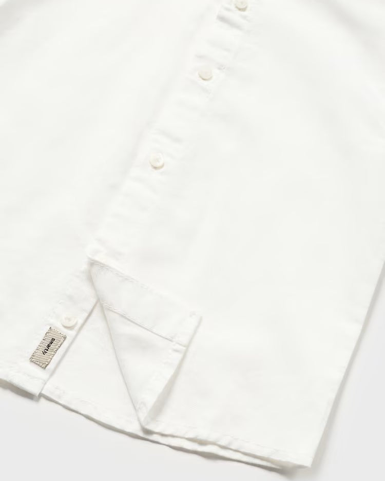 Camicia manica corta ricamo colletto coreana neonato Mayoral bianco - ErreGiModaBimbo