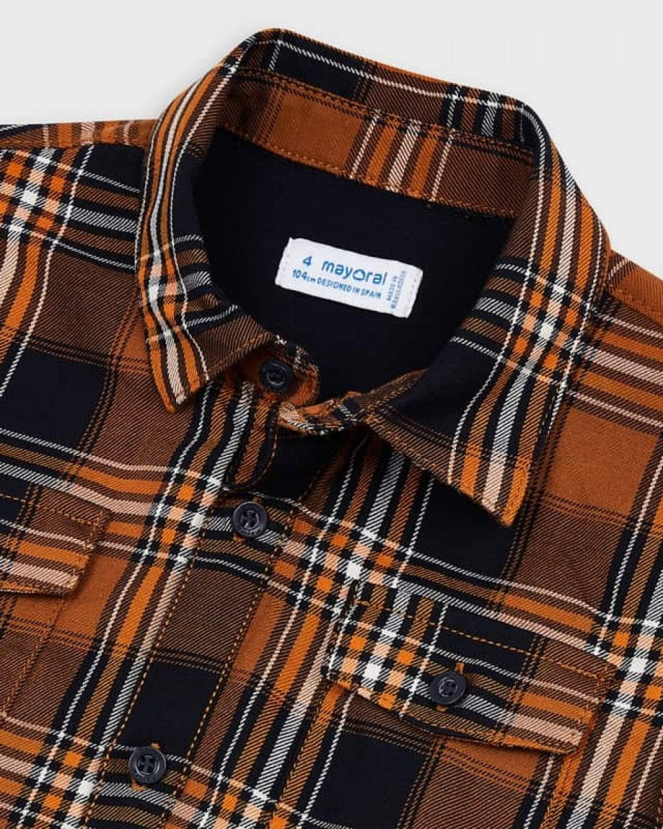 Camicia manica lunga bambino Mayoral Twill quadri - ErreGiModaBimbo