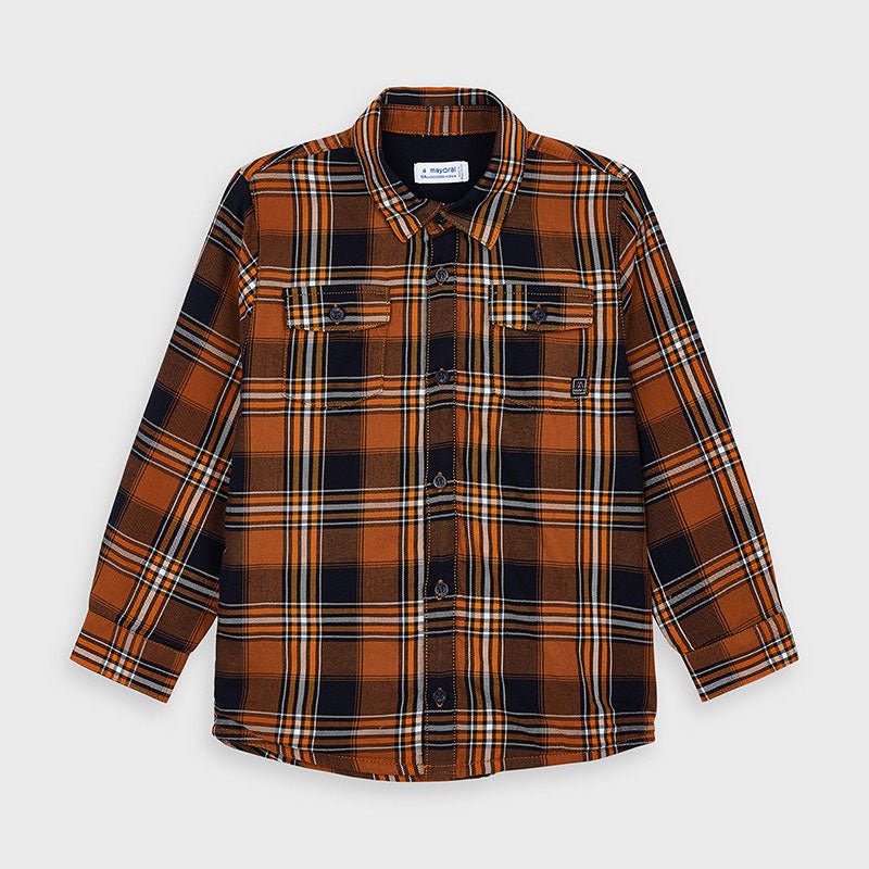 Camicia manica lunga bambino Mayoral Twill quadri - ErreGiModaBimbo
