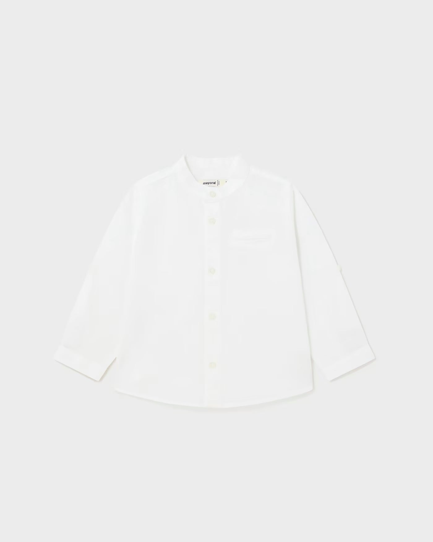 Camicia in lino colletto coreana neonato Mayoral bianca Mayoral Bianco