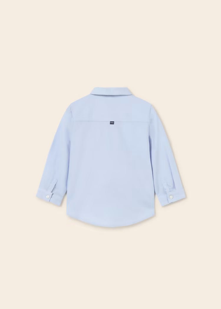 Camicia manica lunga con papillon cotone neonato Mayoral celeste - ErreGiModaBimbo