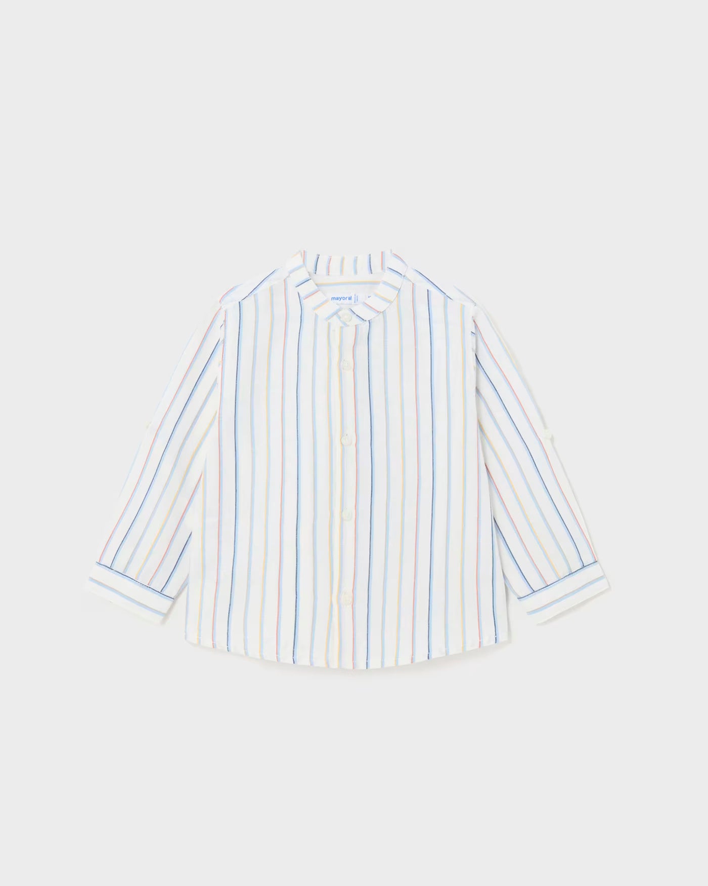 Camicia in lino colletto coreana neonato Mayoral righe multicolore Mayoral Multicolore