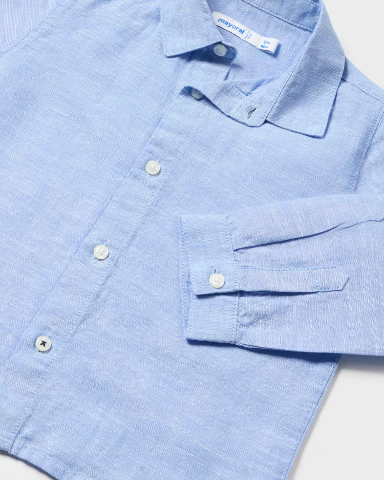 Camicia in lino neonato Mayoral celeste Mayoral Celeste