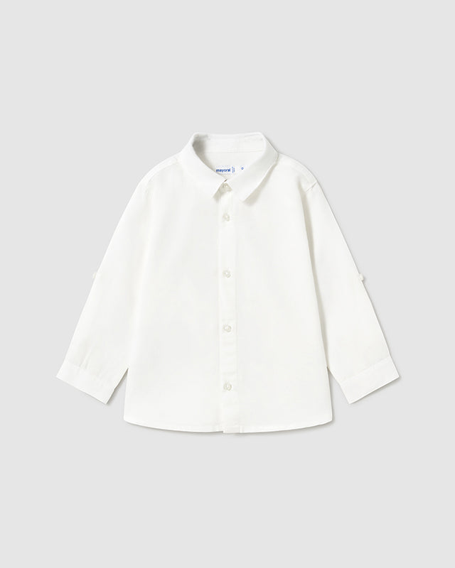 Camicia manica lunga lino neonato Mayoral bianca Mayoral Bianco