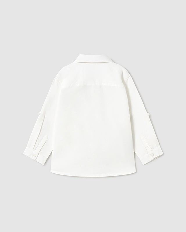 Camicia manica lunga lino neonato Mayoral bianca Mayoral Bianco