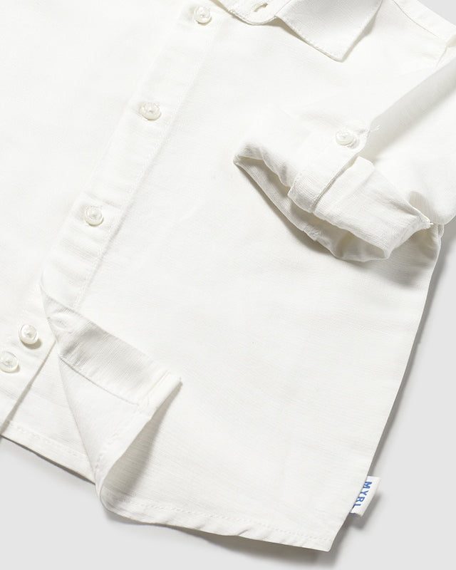 Camicia manica lunga lino neonato Mayoral bianca Mayoral Bianco