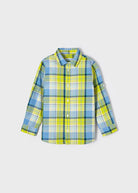 Camicia manica lunga lino quadri limone bambino Mayoral - ErreGiModaBimbo